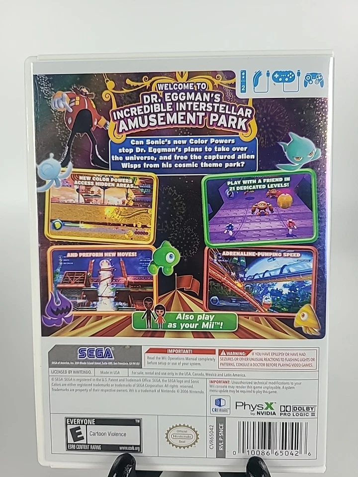 Sonic Colors ( Nintendo Wii ) Complete With Clean Game Disc - Tested - Image 3 of 4