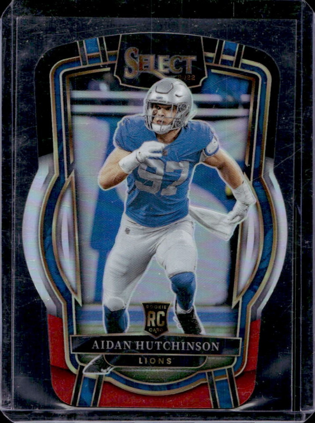 2022 Select Aidan Hutchinson RC Black and Red Prizm Die Cut Club #267 Lions