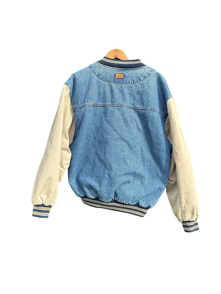 Sega Sports Vintage Varsity Jacket Snap Denium Coat Genesis Size Large 90s Rare - Image 3 of 4