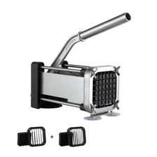 French Fry Cutter Stainless Steel Potato Fries Slicer Chopper 1/2" & 3/8" Blade