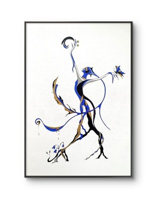LILY MOTHER NATURE COLLECTION 16x23 ORIGINAL DRAWING GALLERY PAPER ABSTRACT ART