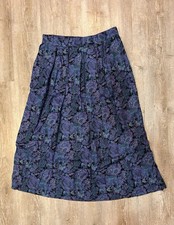 VTG 80  s Koret Purple Floral Pleated Long Midi Skirt Romantic Cottage SZ 14