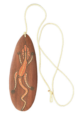 Aboriginal Hand Painted Wood Bullroarer Musical Instrument Crocodile Australia