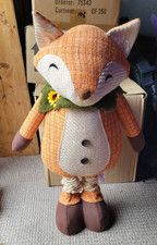 Ornement tissu renard des bois - jambes extensibles - décoration automne rustique