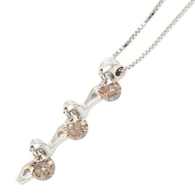 ECHT gelbe Diamanten, braune Diamanten Collier K18WG Weißgold / K14WG Damen