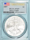 2007 SILVER EAGLE ~ FIRST STRIKE ~ PCGS MS69 ~ BRIGHT WHITE!