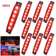 LED Side Marker Amber Red Lights Clearance Light Truck Trailer RV Waterproof 10x