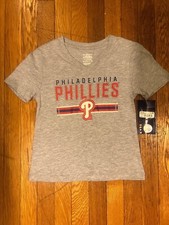 MLB Philadelphia Phillies Youth Girls V Neck Shirt Baseball Genuine Merchandise