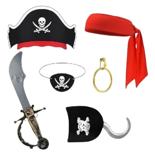Boys Pirate Costume Kids Fancy Dress Up Role Play Set Halloween Cosplay Party