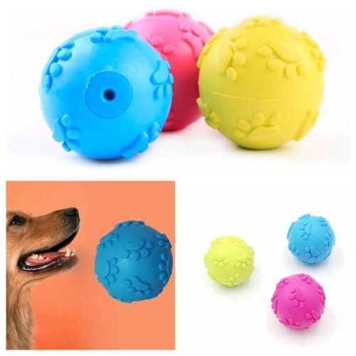 Dog Ball Toys Interactive Rubber Squeaky Ball Pet Chew Play Toys For Puppies - Zdjęcie 1 z 8
