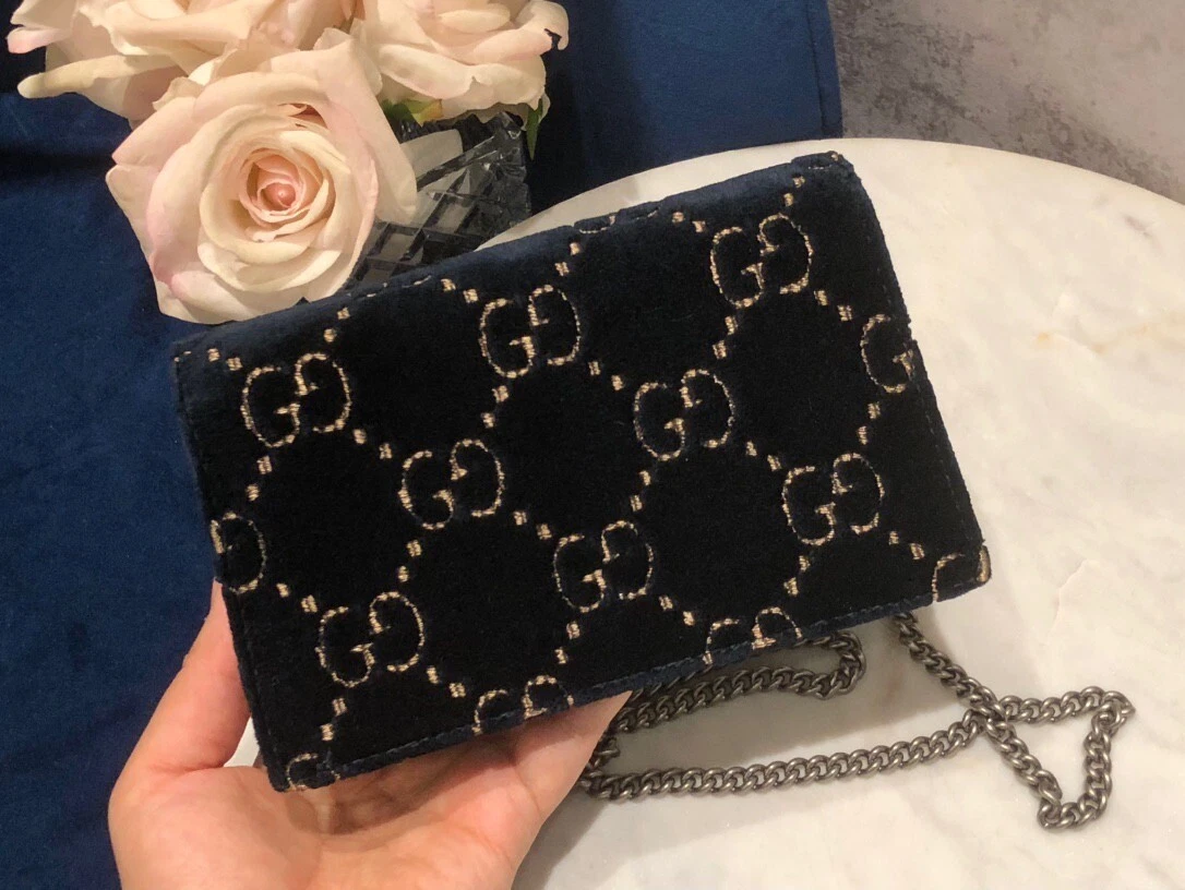 Dionysus super mini velvet crossbody bag Gucci Black in Velvet