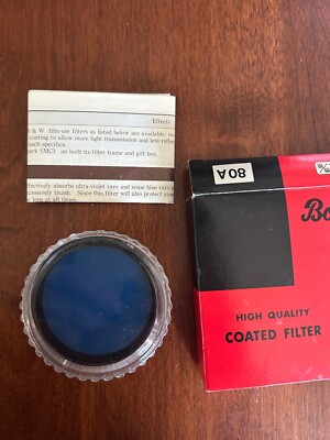 52mm Bower 80A Blue Glass Lens filter 80 A  Coated 52 mm Color 80-A Japan NOS