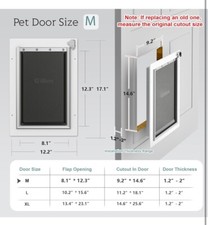 Eillion Medium Dog Door for Door, Doggy Door with Aluminum Frame, 3 Magnetic  .