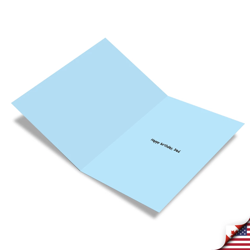 1 cartão engraçado de aniversário pai-impressão de pai pai gato-envelope, feito nos EUA - Imagem 2 de 4