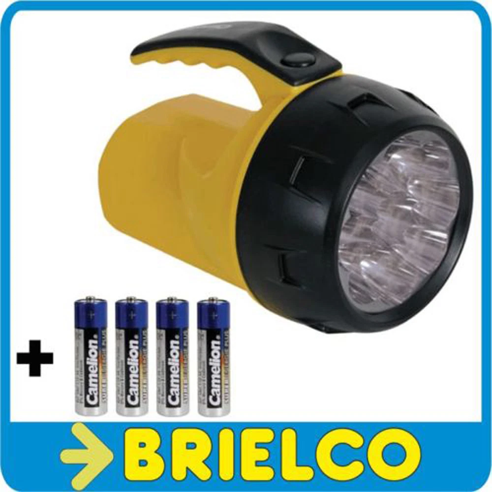 LINTERNA ASA DE 9 LEDS MUY LUMINOSOS Y BAJO CONSUMO 4 PILAS AA INCLUIDAS BD3732