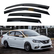 For 2013-2019 Nissan Sentra Wavy Mugen Smoke Tinted Window Visor Rain Guard Vent
