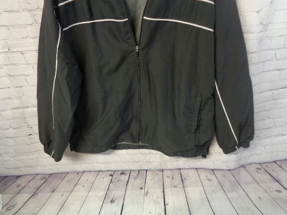 ! TEK GEAR Men's Full Zip Jacket Dark Grey with Hood in Collar Size L Large - Image 3 of 4