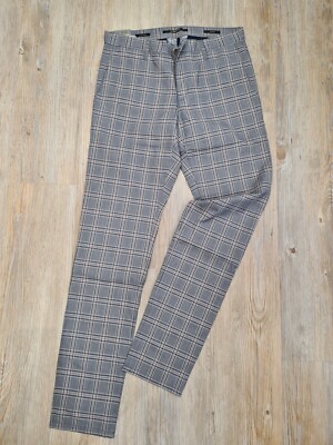 Alberto Jeans  ROB  Sommer-Baumwolle   grau  KARO   ''NEU''  Gr. W31/L34
