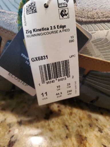 REEBOK ZIG KINETICA 2.5 EDGE SOFT ECRU, TAUPE & CORE BLACK HR1301 Size 11 image 3