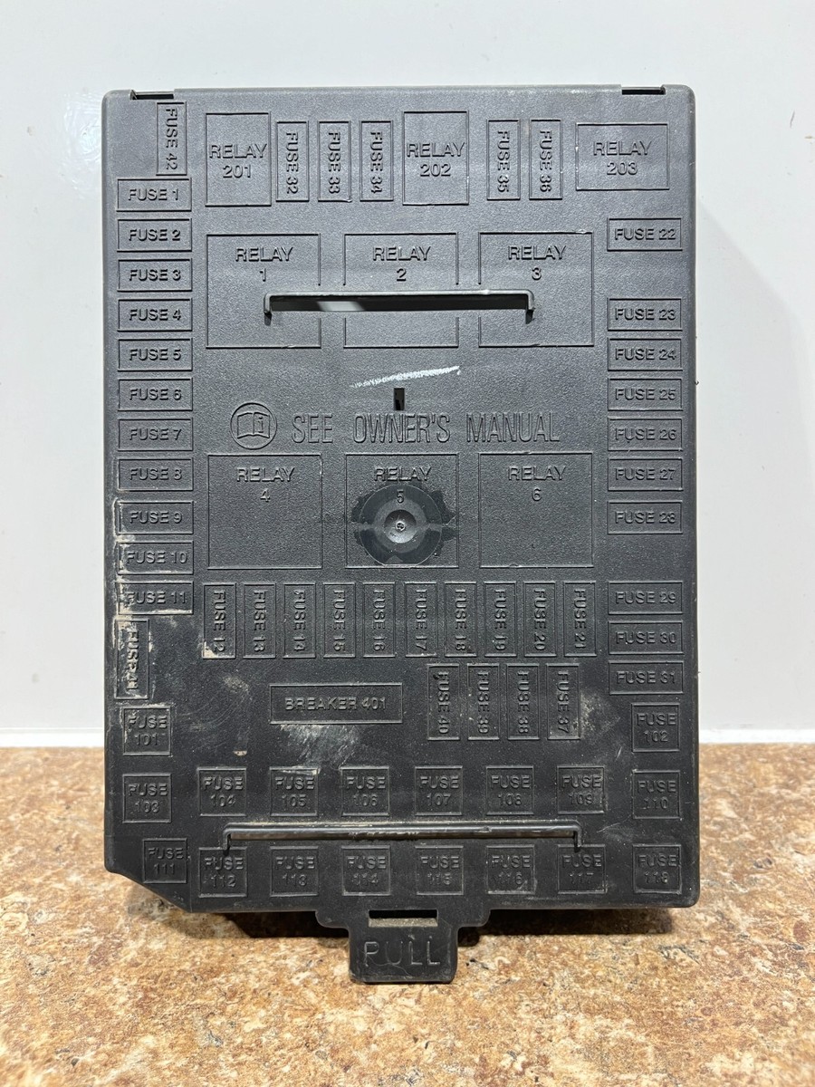 2005 FORD F-150 XL FUSE RELAY BOX COVER. DIAGRAM