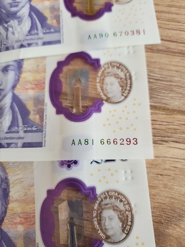 Rare Polymer £10 20£ AA 666 Ten Pound Bank Of England Note . Price per one only - Picture 6 of 7