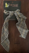 Heritage By Mindy McKnight Scarf Scrunchie Plaid Knot beige/brown/blue tones