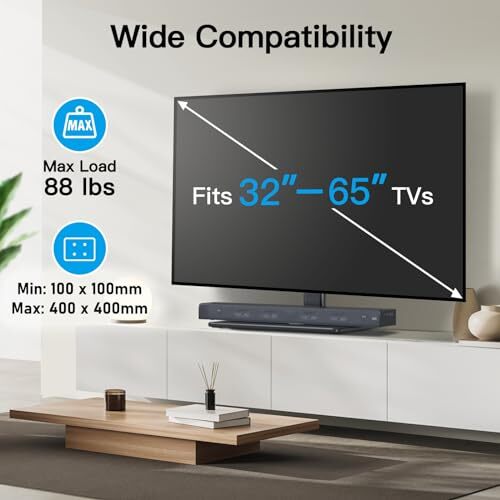 PERLESMITH Universal TV Stand Table Top TV Base for 32 to 60,65 inch LCD LED eBay