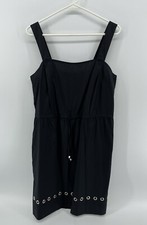 Michael Kors Sleeveless Strap Dress Womens Size 10 Black Silver Knee Slength