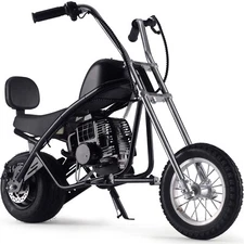 MotoTec 49cc Gas Powered Mini Chopper V2 - 2 Stroke - BLACK