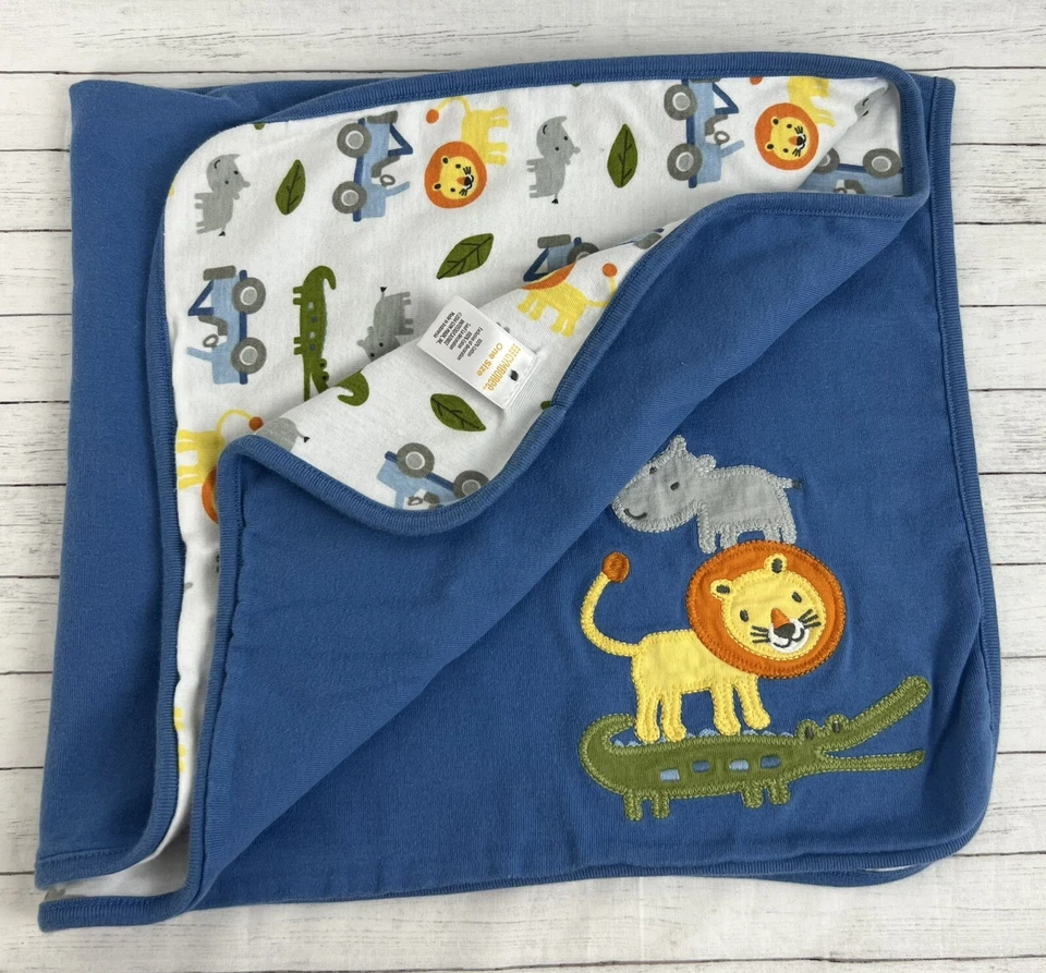 GYMBOREE Manta Bebé Lovey Azul Selva Animal León Caimán 2014 Foto 3 de 4