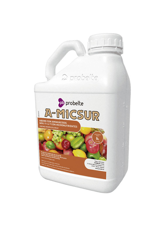 A-MICSUR 5L PROBELTE ABONO FOLIAR CON AMINOACIDOS PARA PLANTAS