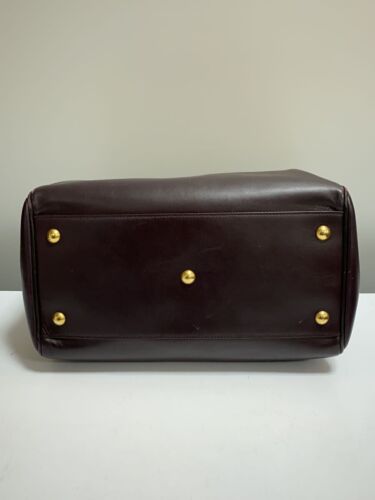 Bolso de Hombro Saint Laurent Cuero de Lona 2 Vías Mini Boston Burdeos Usado - Imagen 4 de 8