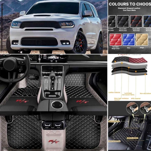 Carpets For Dodge Durango RT SRT Hellcat 2004-2024 Car Floor Mats Leather - Bild 17 von 34