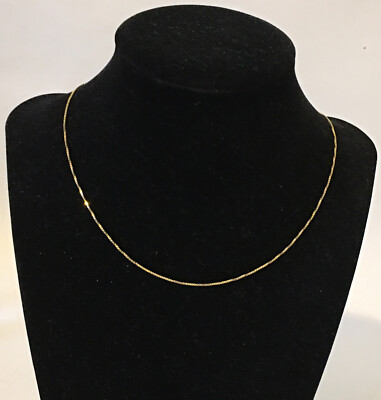 14k 14 Karat Solid Yellow Gold Italy Shiny Chain Necklace, 16