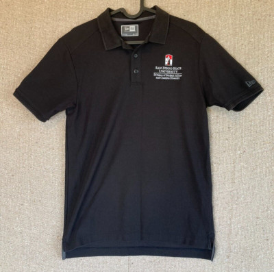 Womens Sz X-Small San Diego State SDSU Aztec Black Polo Collar Shirt New Era