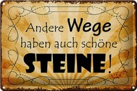 Blechschild Spruch 30X20Cm Andere Wege Auch SchöNe Steine Deko Schild Tin Sign