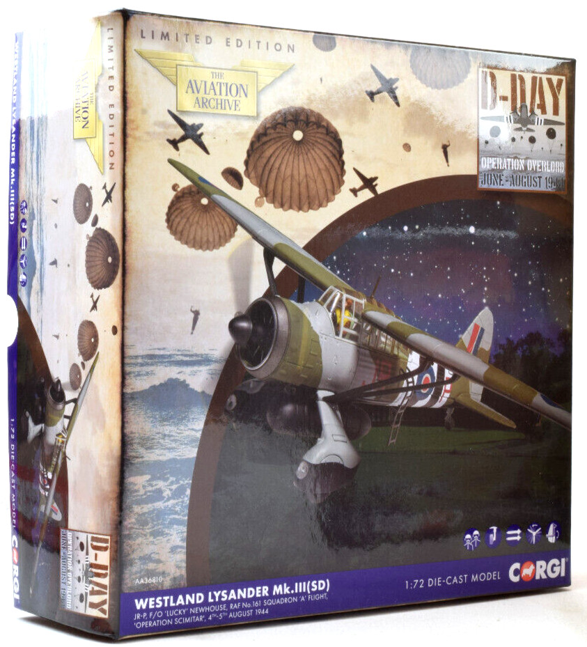 Corgi Westland Lysander MkIIISD - Самолет AA36810 выполненный в масштабе 172 для операции Ятаган 14390₽