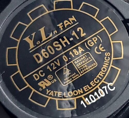 YL FAN D60SH-12 DC12V 0.18A 6025 6cm Cooling Fan - Picture 4 of 5