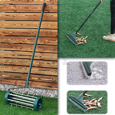 Gartenarbeit Rasenbelüfter & Gras Teppichbürste, Garten Erdspießwalze & Laurechen