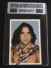 RICKY STEAMBOAT 1982 GONG MAGAZINE ROOKIE SIGNED AUTOGRAPHED CARD CAS AUTHENTIC