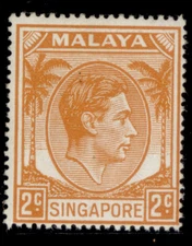 SINGAPORE GVI SG17, 2c orange, VLH MINT.