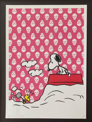 DEATH NYC Hand Signed LARGE Print Framed 16x20in COA SNOOPY