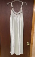 Vintage California Dynasty Satin Lingerie Ivory Slip Night Dress Small