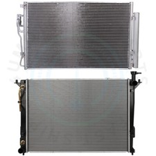 Radiator & AC Condenser Cooling Kit For 10-12 Hyundai Santa Fe 11-15 Kia Sorento