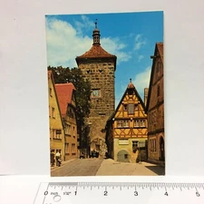 Postcard Rothenburg ob der Tauber Germany Sieber Tower Siebersturm Street View
