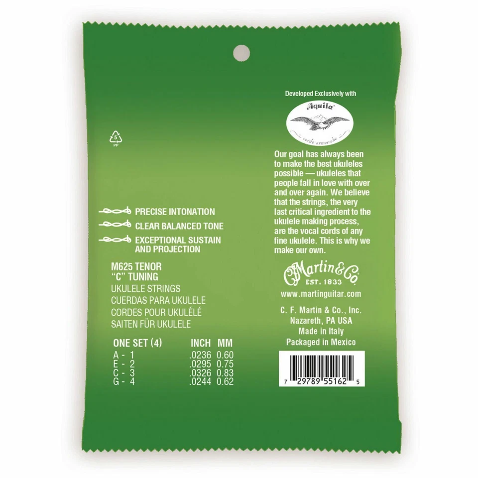 Martin M625 Premium Polygut Tenor Ukulele Strings, .0236-.0244 - Image 2 of 2