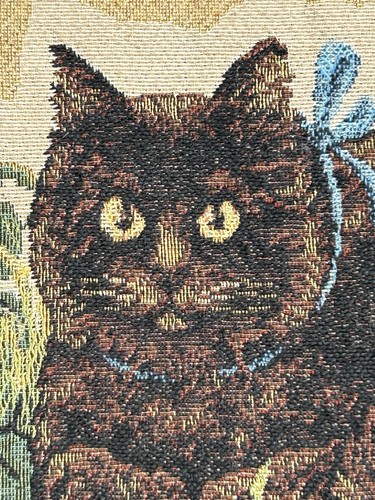 GARDEN KITTENS “Beige” Beautiful Kitty Cat Tapestry Cushion Decorative Pillow - Picture 10 of 19