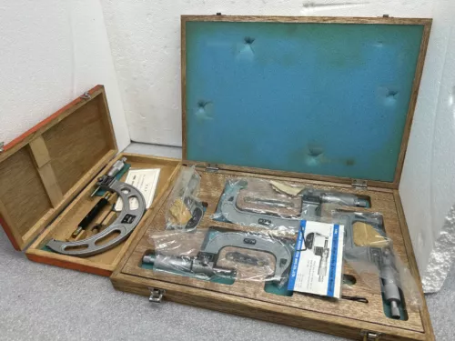 NSK 0-5" Rolling Digital Micrometers, Carbide, .0001, Standards, Wrenches