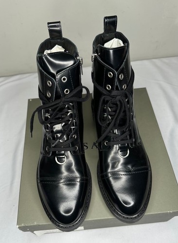 NWB AllSaints Womens Boots Black US 8M EUR 38 Lira Leather 34ZW0027 Drawstring