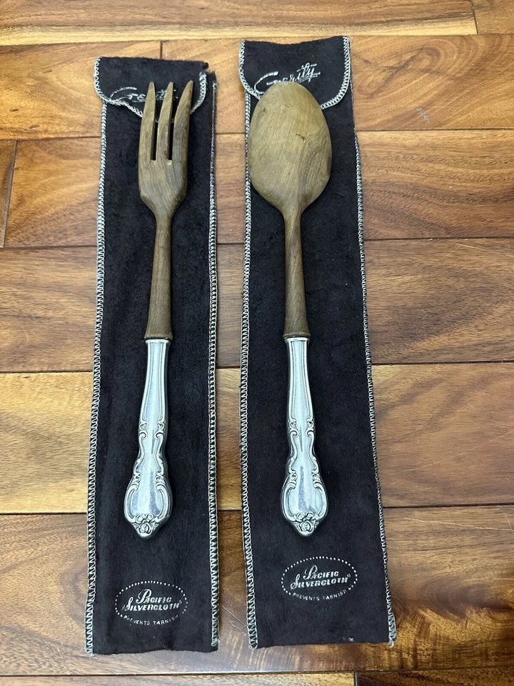 Cuchara y tenedor para servir ensalada de plata esterlina Easterling Foto 2 de 4